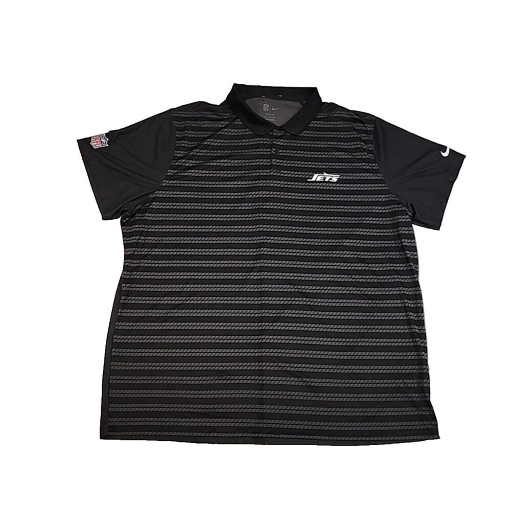 NIKE Dri fit 4XL mens NFL NY Jets short sleeve training Polo Shirt black new